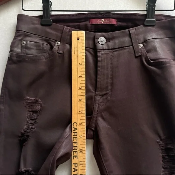 7 For All Mankind Distressed Skinny Jeans Sz 27 - Picture 10 of 12